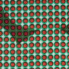 Fiery Red and Island Green Polka-Dotted Abstract Silk Charmeuse - Detail | Mood Fabrics