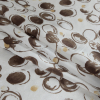 Chicory Coffee and Tan Circle Printed Silk Charmeuse - Folded | Mood Fabrics