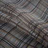 Khaki and Brown Plaid Printed Silk Chiffon - Folded | Mood Fabrics