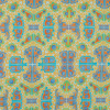 Yellow and Blue Scroll Printed Stretch Cotton Sateen | Mood Fabrics