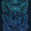 Navy Peony Ombre Butterfly Printed Silk Chiffon Panel | Mood Fabrics