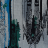 Green, Black and Dark Blue Abstract Silk Chiffon - Detail | Mood Fabrics