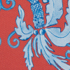 Red and Blue Palm Tree Printed Stretch Cotton Sateen - Detail | Mood Fabrics