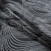 Pavement and White Abstract Satin-Faced Silk Chiffon - Folded | Mood Fabrics