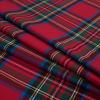Rich Red Solstice Plaid Cotton Flannel - Folded | Mood Fabrics