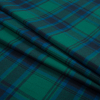 Blue and Green Plaid Cotton Flannel - Folded | Mood Fabrics