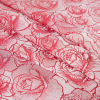 Red 3D Rose Jacquard - Folded | Mood Fabrics