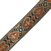 Metallic Gold and Orange Hearts Jacquard Ribbon - 1 - Detail | Mood Fabrics
