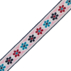 German Pink and Blue Floral Jacquard Ribbon - 0.75 - Detail | Mood Fabrics