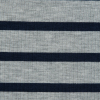 Light Gray and Navy Striped Bamboo Jersey - Detail | Mood Fabrics
