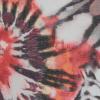 Italian Red Tie Dye Printed Polyester Chiffon - Detail | Mood Fabrics