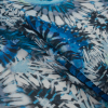 Italian Blue Tie Dye Printed Polyester Chiffon - Folded | Mood Fabrics