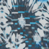 Italian Blue Tie Dye Printed Polyester Chiffon - Detail | Mood Fabrics