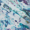 Italian Blue and Purple Abstract Printed Circles on a Cotton Voile - Folded | Mood Fabrics