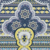 Italian Flint Stone and Yellow Floral Printed Stretch Cotton Panel | Mood Fabrics