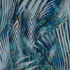 Italian Blue and Green Abstract Crinkled Chiffon | Mood Fabrics