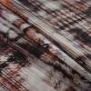 Italian Orange, Black and Purple Abstract Stretch Cotton Twill - Folded | Mood Fabrics