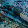 Italian Blue Tropical Floral Cotton Voile - Folded | Mood Fabrics