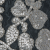 Italian Beige Leafy Sequined Lace - Detail | Mood Fabrics