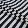 Italian Navy Awning Striped Cotton Waffle Knit - Folded | Mood Fabrics