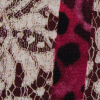 Italian Red Striped Lace and Cheetah Printed Jersey - Detail | Mood Fabrics