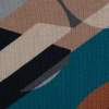 Italian Orange, Blue and Gray Geometric Jersey - Detail | Mood Fabrics