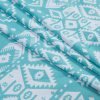 Seafoam and White Tribal Printed Jersey - Folded | Mood Fabrics