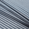 Navy Pencil Striped Cotton Chambray - Folded | Mood Fabrics
