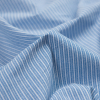Blue Sky Striped Cotton Chambray - Detail | Mood Fabrics