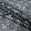 Silver and Black Geometric Sequined Mesh - Folded | Mood Fabrics