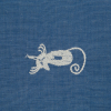 Blue Cat Embroidered Cotton Chambray - Detail | Mood Fabrics
