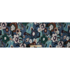 Italian Blue and Brown Floral Printed Jersey - Full | Mood Fabrics