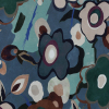 Italian Blue and Brown Floral Printed Jersey | Mood Fabrics