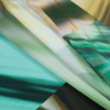 Italian Green Abstract Color Blocked Viscose Jersey - Folded | Mood Fabrics