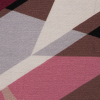 Italian Pink and Brown Geometric Jersey - Detail | Mood Fabrics