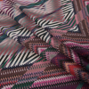 Italian Brown and Blush Zig Zag Tribal Printed Jersey - Folded | Mood Fabrics