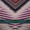 Italian Brown and Blush Zig Zag Tribal Printed Jersey - Detail | Mood Fabrics