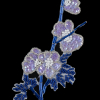 Blue and Purple Floral Beaded and Sequined Right Side Applique - Detail | Mood Fabrics