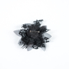 Black Organza and Lace Flower Pin - 4 x 4 - Detail | Mood Fabrics