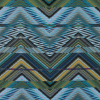 Italian Green and Blue Zig Zag Tribal Printed Jersey | Mood Fabrics