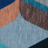Italian Blue Geometric Jersey Knit - Detail | Mood Fabrics
