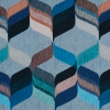 Italian Blue Geometric Jersey Knit | Mood Fabrics