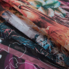Italian Purple and Red Tropical Floral Cotton Voile - Folded | Mood Fabrics