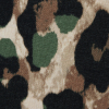 Italian Brown and Green Leopard Printed French Terry - Detail | Mood Fabrics