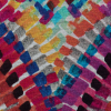 Italian Black and Multicolor Abstract Jersey Panel - Detail | Mood Fabrics