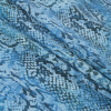 Italian Blue Python Digitally Printed Stretch Polyester - Folded | Mood Fabrics