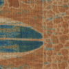 Famous NYC Designer Orange and Blue Floral Crinkled Chiffon - Detail | Mood Fabrics