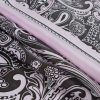 Lilac and Brown Paisley Border Printed Panel - Folded | Mood Fabrics
