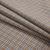 Beige and Blue Plaid Cotton Twill - Folded | Mood Fabrics