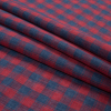 Red and Blue Plaid Sheer Linen Woven - Folded | Mood Fabrics